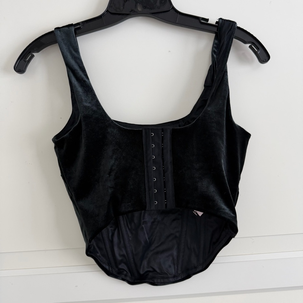 New! Victoria’s Secret Very Sexy Black Velvet Star Corset Bra Top 41817 - Picture 6 of 10